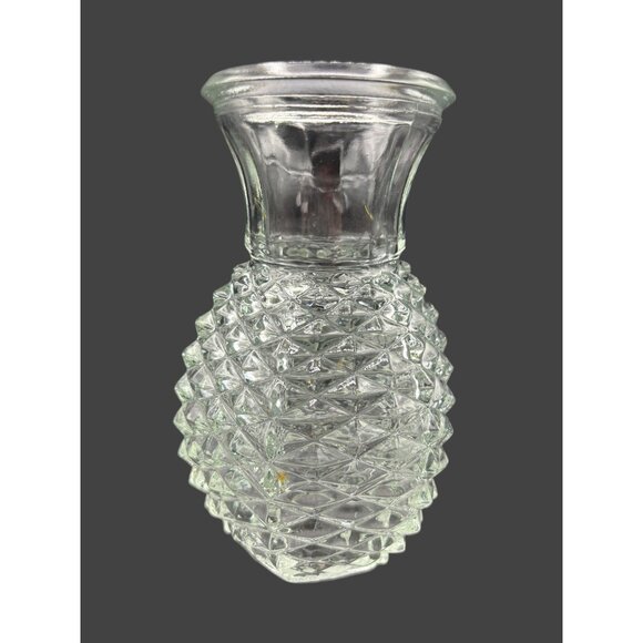 Vintage FTD Floral Glass Pineapple Shape Vase 6" - Picture 1 of 5